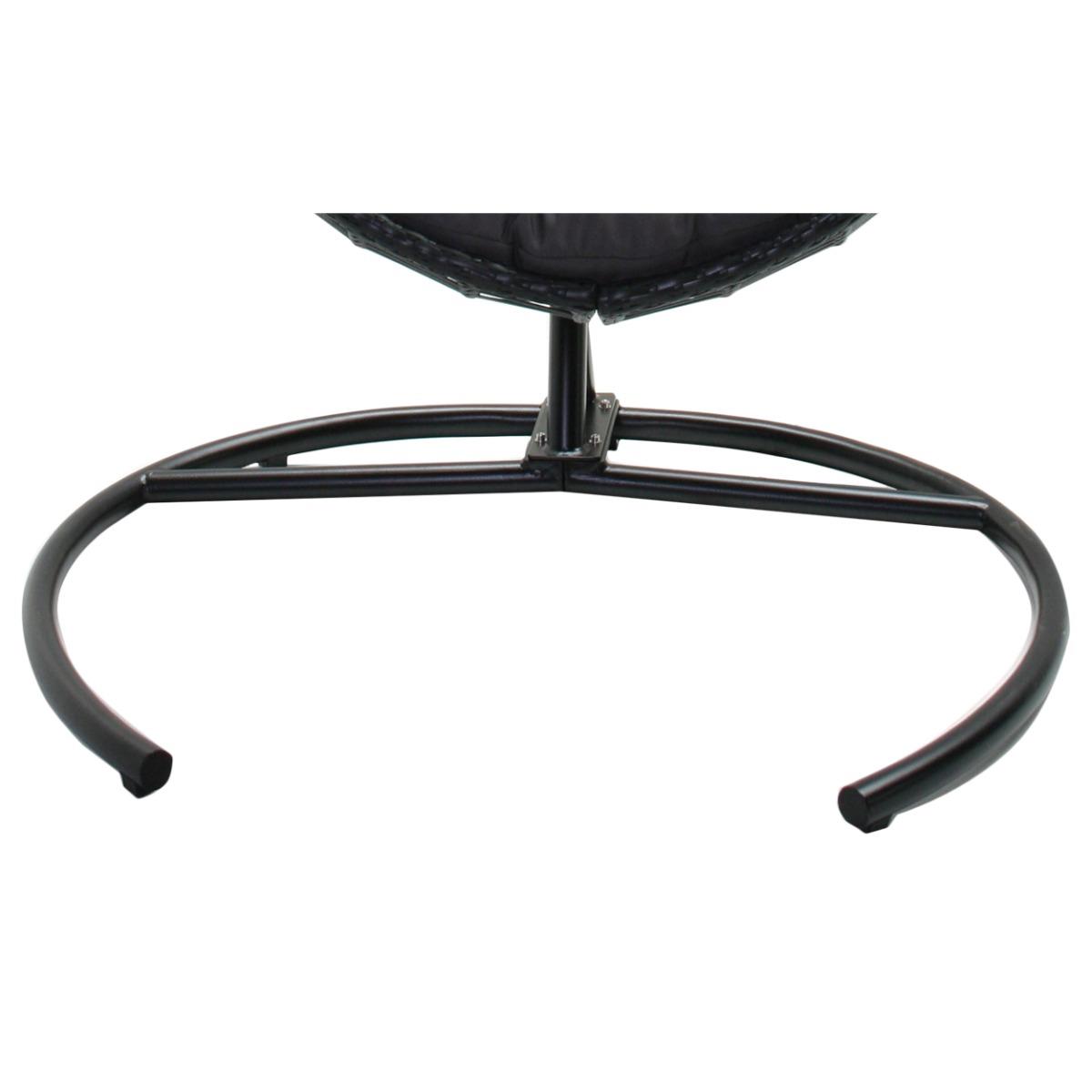 24Designs Relax Hangstoel Ibiza 1-Persoons - Zwart Vlechtwerk +