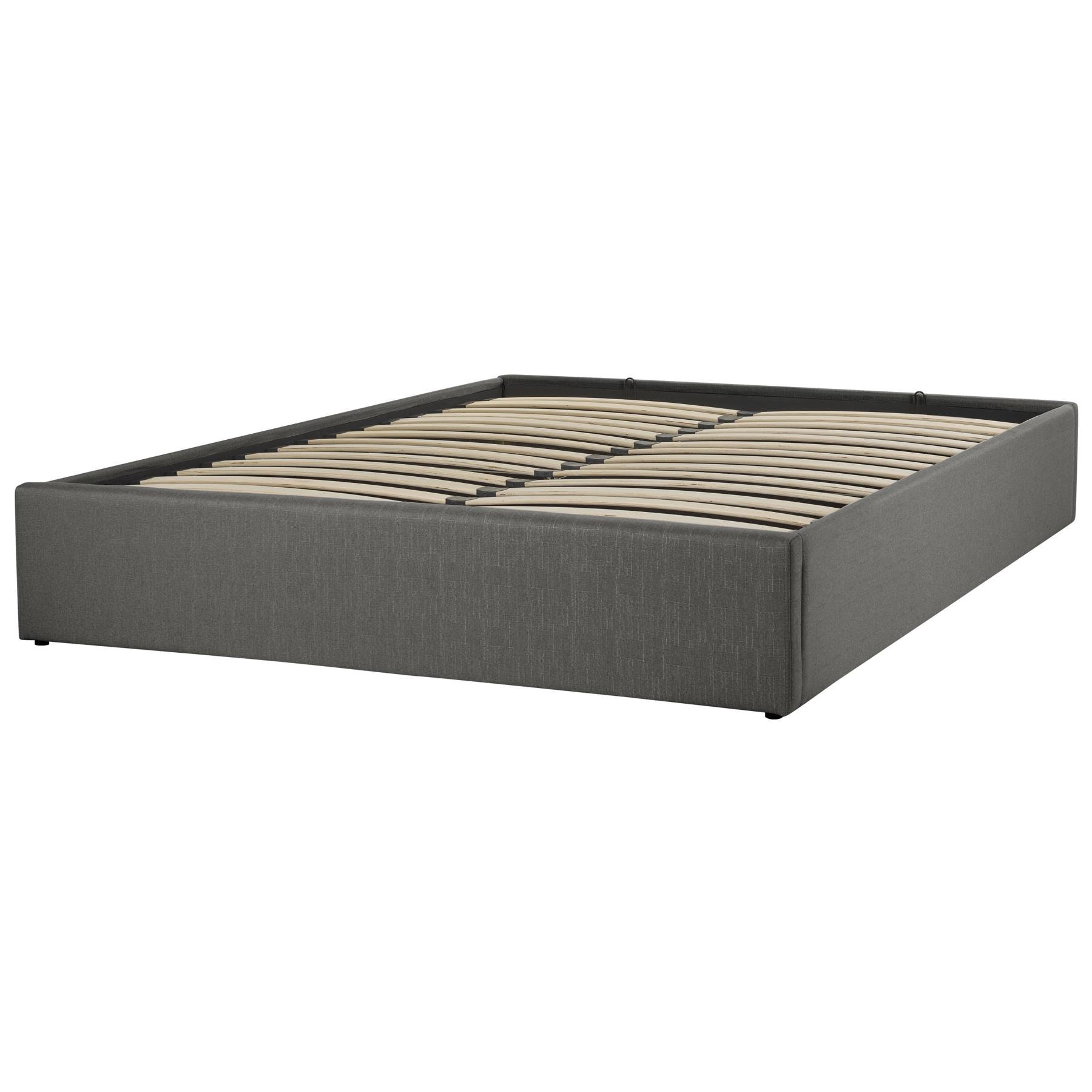 Beliani - DINAN - Tweepersoonsbed - Grijs - 160 x 200 cm - Polyester