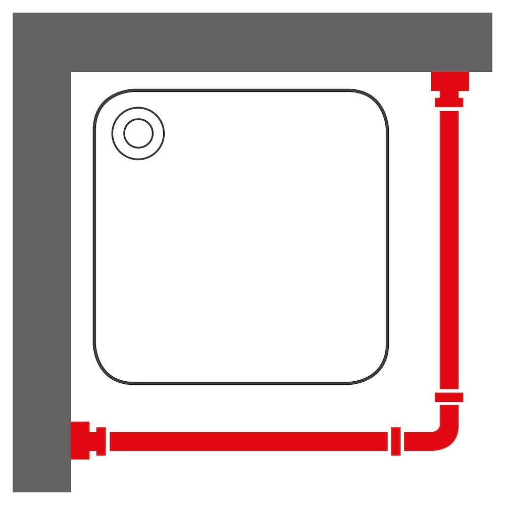 Sealskin Easy Roll Douchegordijnstangset 90x90x90 cm Mat Aluminium