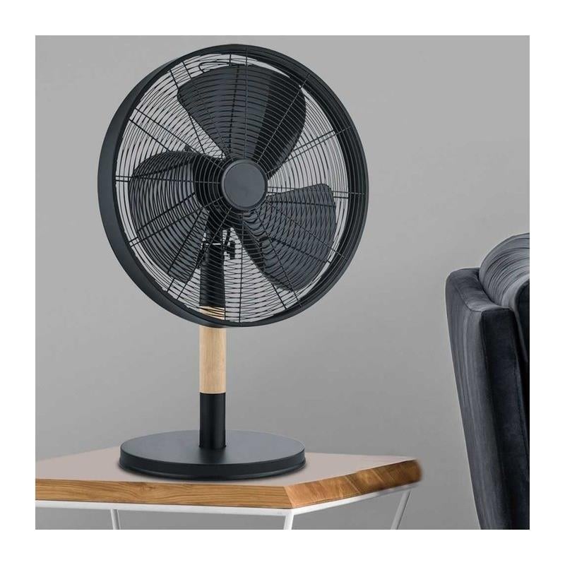 Reality Leuchten Staande Ventilator Viking Black 35cm