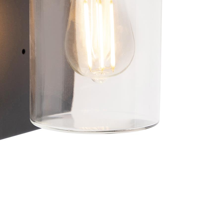 QAZQA Moderne buitenwandlamp RVS zwart IP44 - Jarra