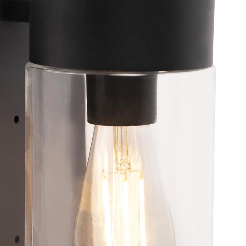 QAZQA Moderne buitenwandlamp RVS zwart IP44 - Jarra
