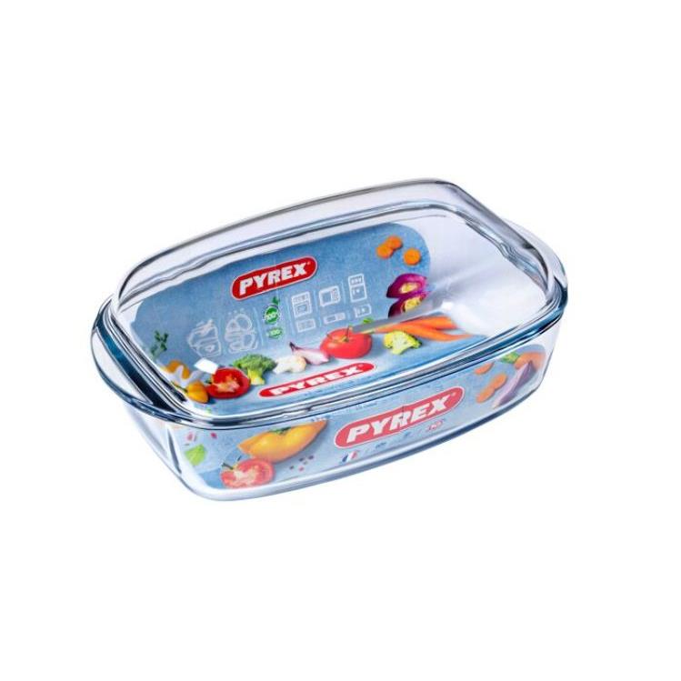 Pyrex - Schaal Rechthoek met Deksel, 6,5 liter - Pyrex | Essentials