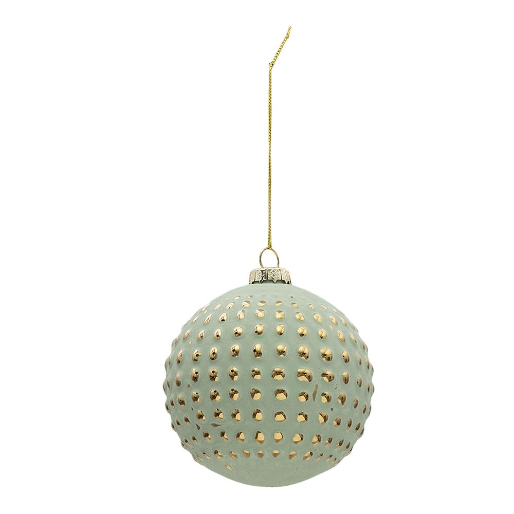 Clayre & Eef Kerstbal Set van 4 Ø 10 cm Groen Glas Rond