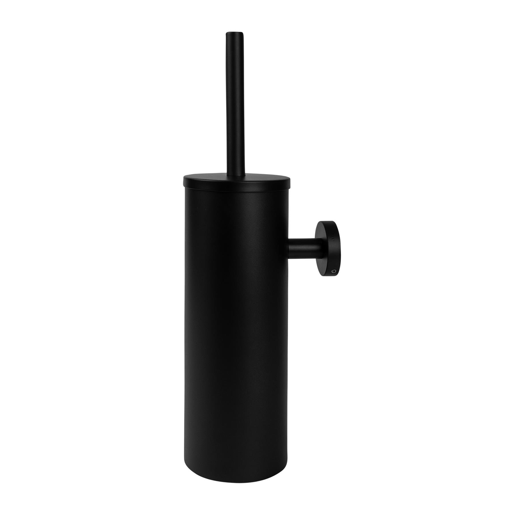 QUVIO Toiletborstelhouder wand - metaal - Zwart