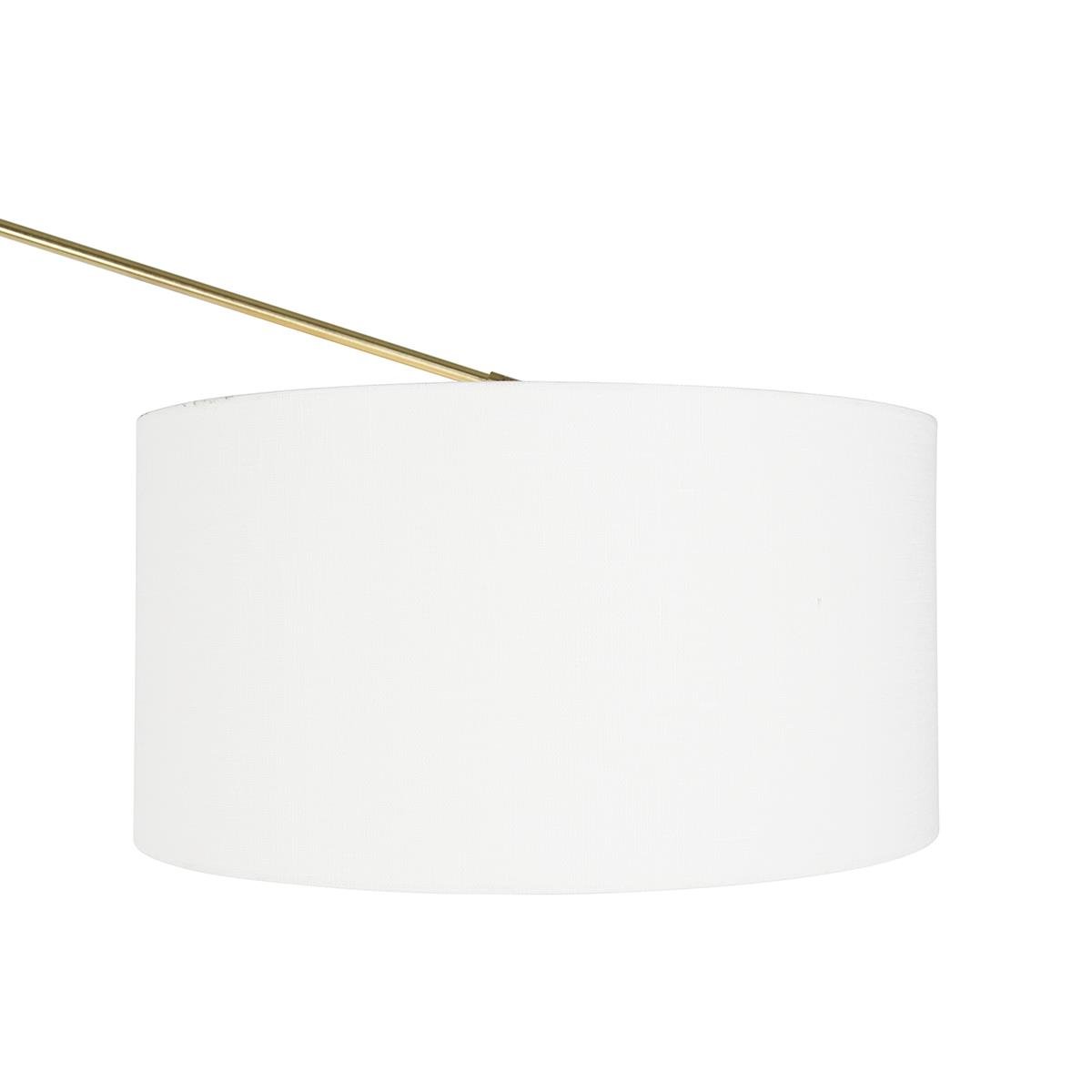 QAZQA Moderne vloerlamp goud met kap wit 50 cm verstelbaar - Editor