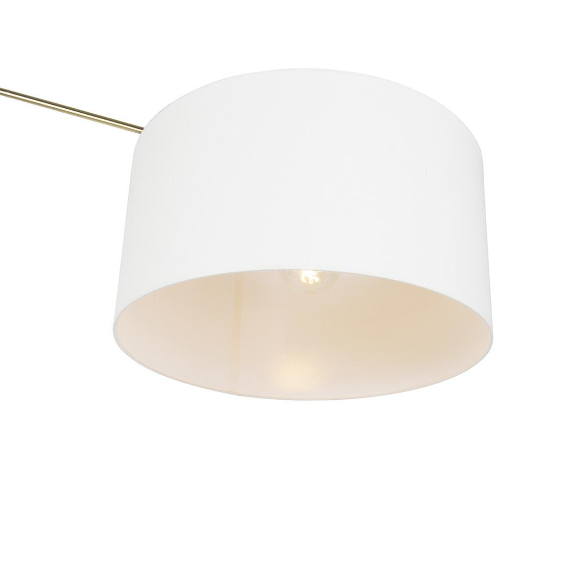 QAZQA Moderne vloerlamp goud met kap wit 50 cm verstelbaar - Editor