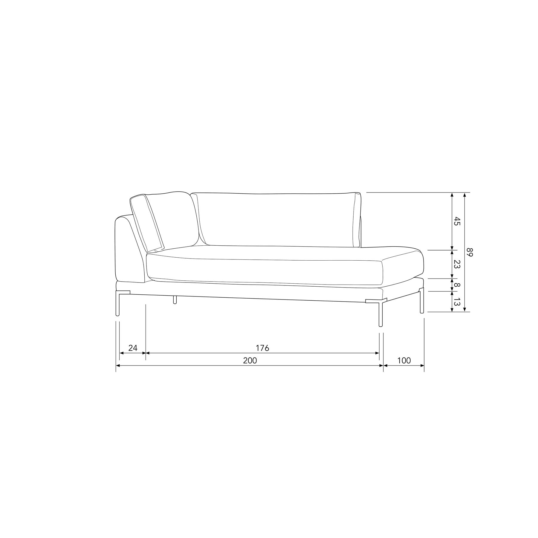 vtwonen Couple Lounge Element  - Polyester - Warm Groen - 89x100x200