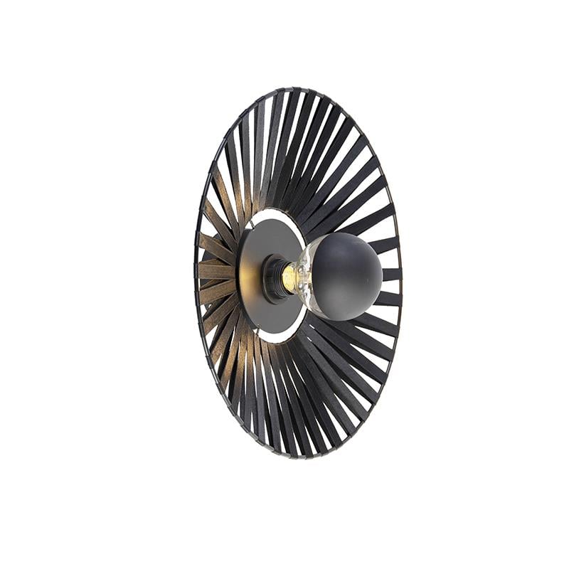 QAZQA Landelijke wandlamp zwart 40 cm - Leia
