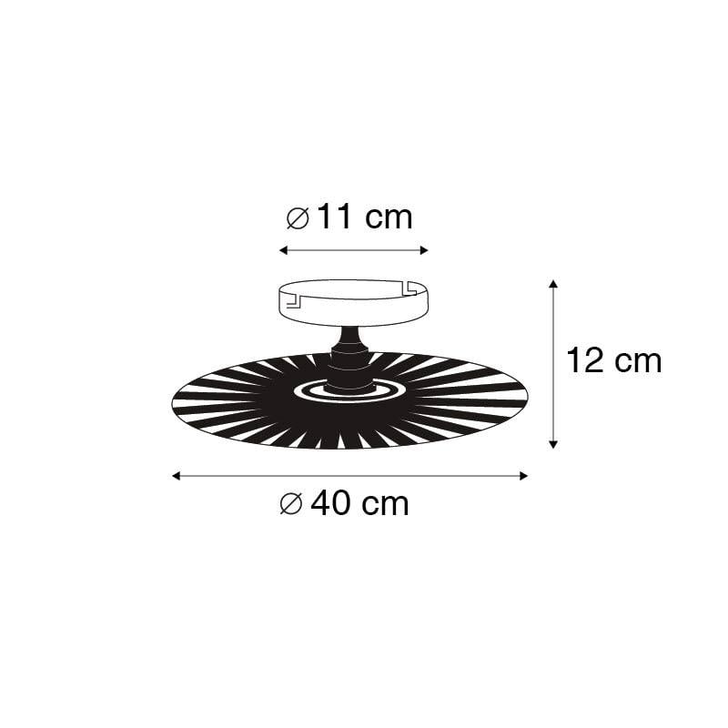 QAZQA Landelijke wandlamp zwart 40 cm - Leia
