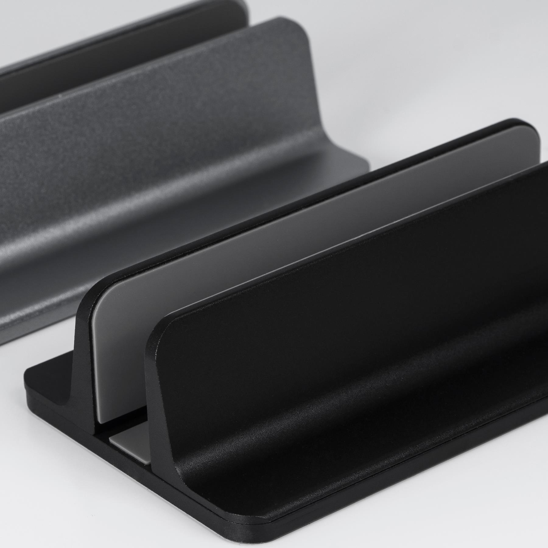 QUVIO Verticale laptop standaard aluminium zwart