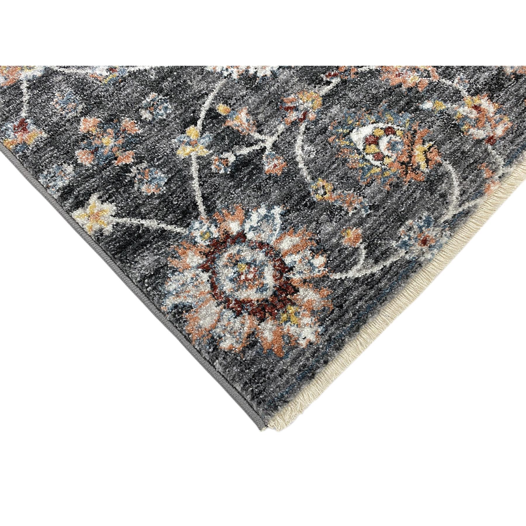 Flycarpets Lorenzo Antraciet Vloerkleed Gebloemd