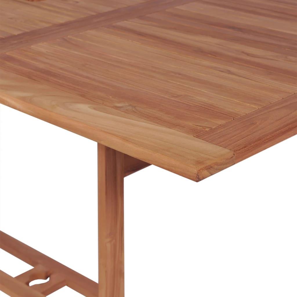 vidaXL 11-delige Tuinset met klapstoelen massief teakhout