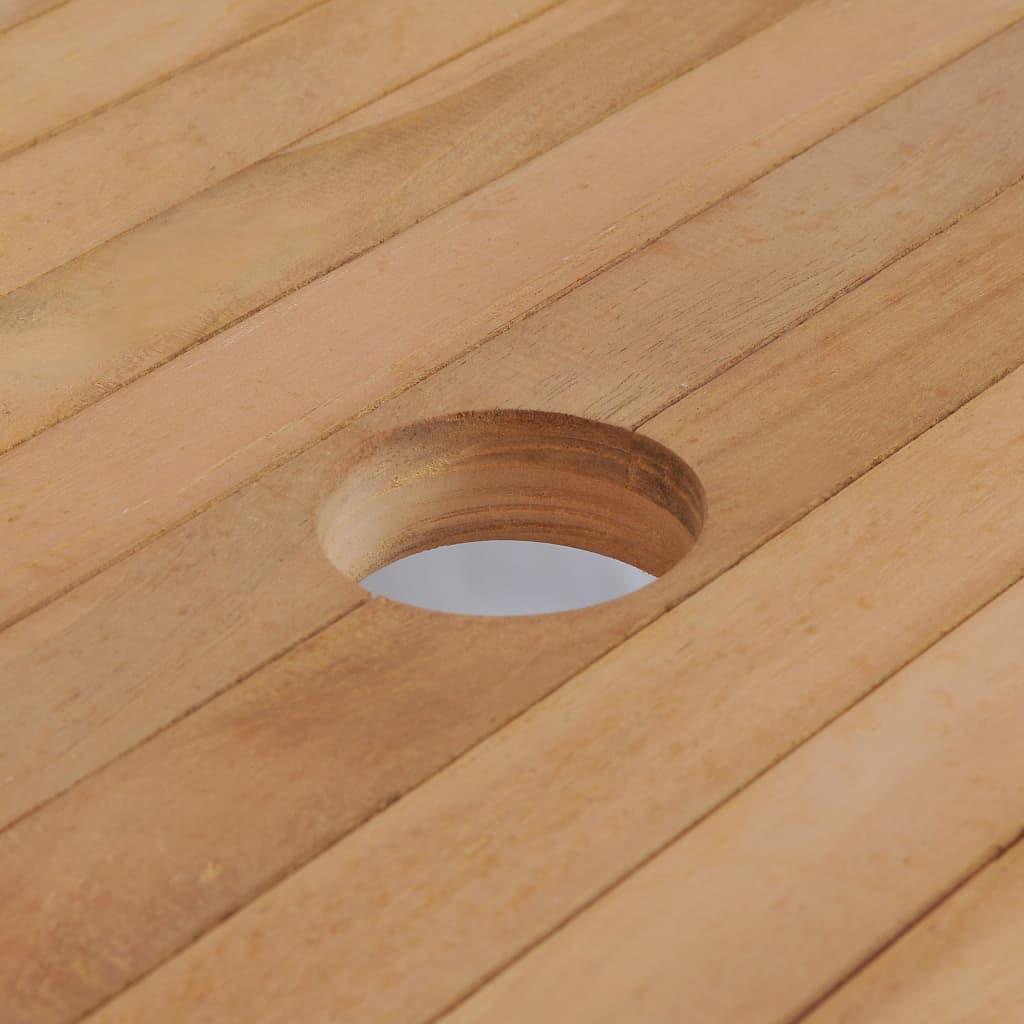 vidaXL 11-delige Tuinset met klapstoelen massief teakhout