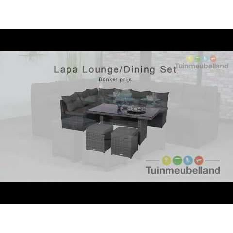 Garden Impressions Lapa lounge dining set 5-delig - grijs