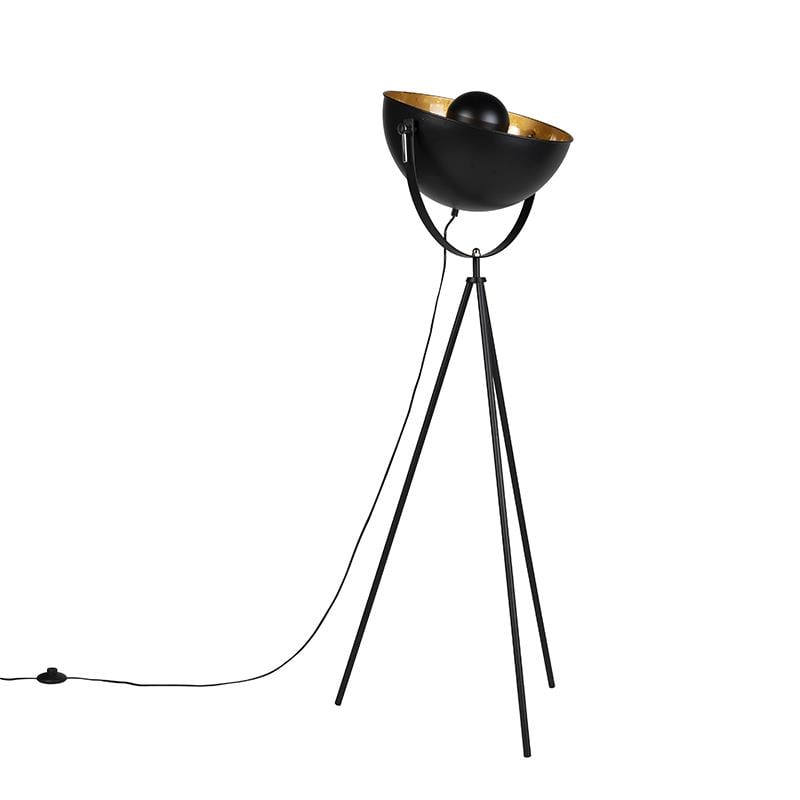 QAZQA Industriële vloerlamp tripod zwart - Magna 40 Eglip