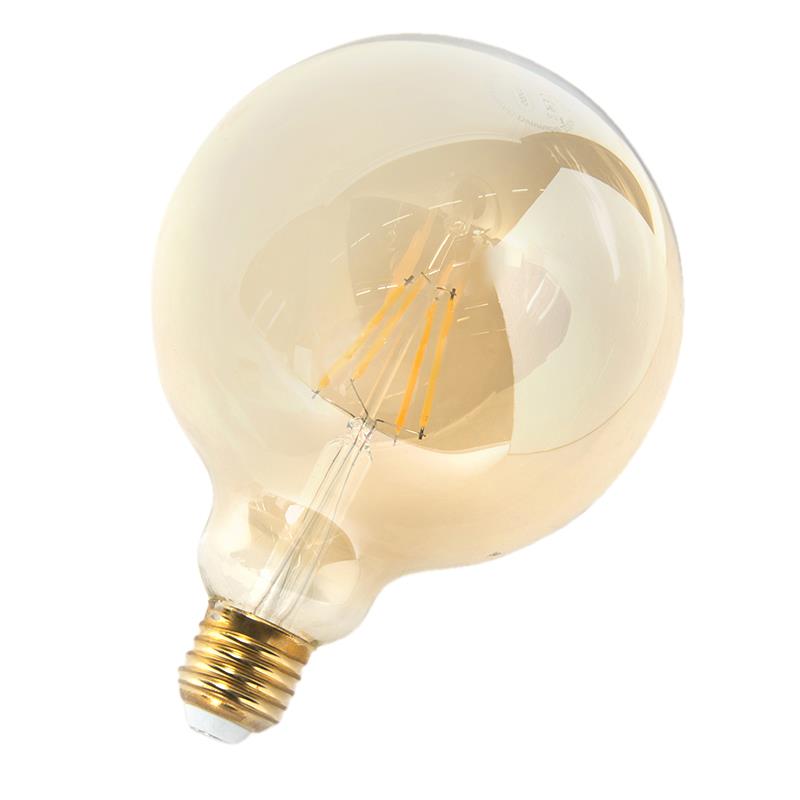 LUEDD Set van 3 E27 dimbare LED lampen G125 goud 5W 450 lm 2200K