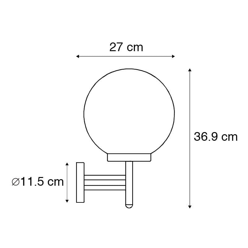 QAZQA Buiten wandlamp zwart met kunststof IP44 RVS - Sfera