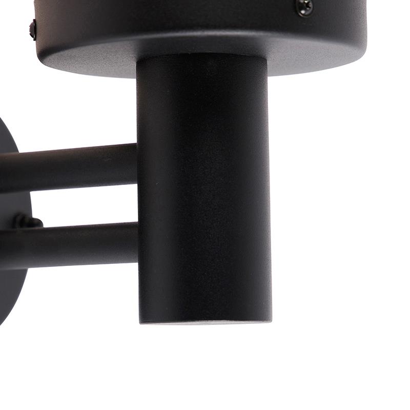 QAZQA Buiten wandlamp zwart met kunststof IP44 RVS - Sfera