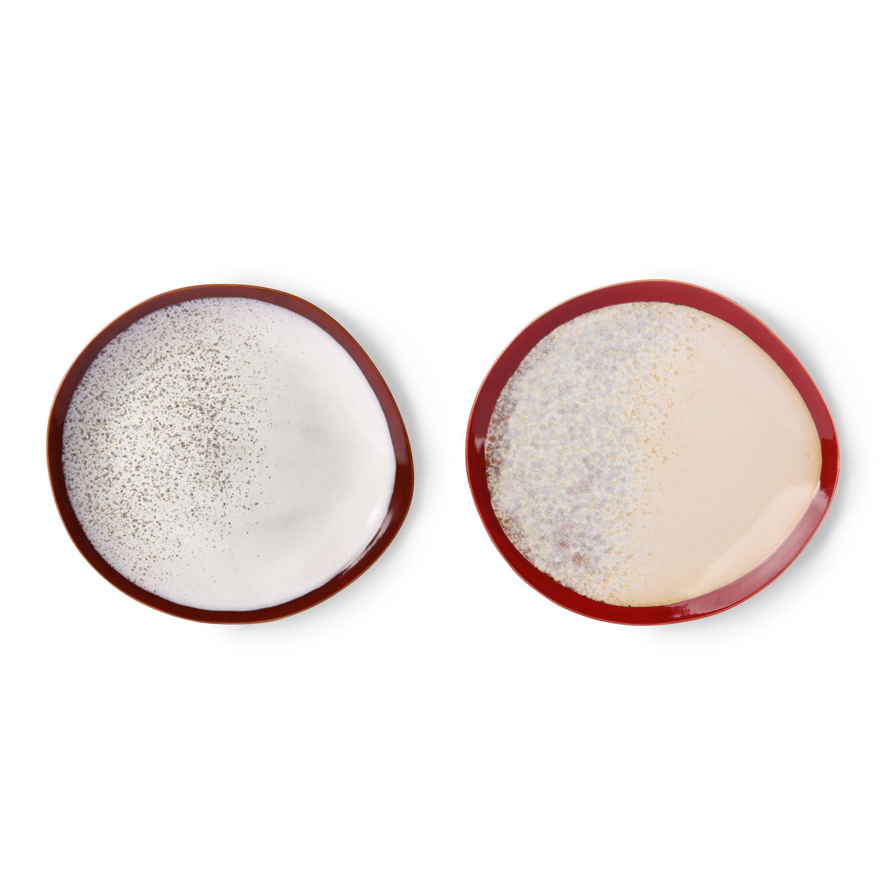 HKliving 70's Dinerbord Ø 29 cm - Set van 2 - Frost