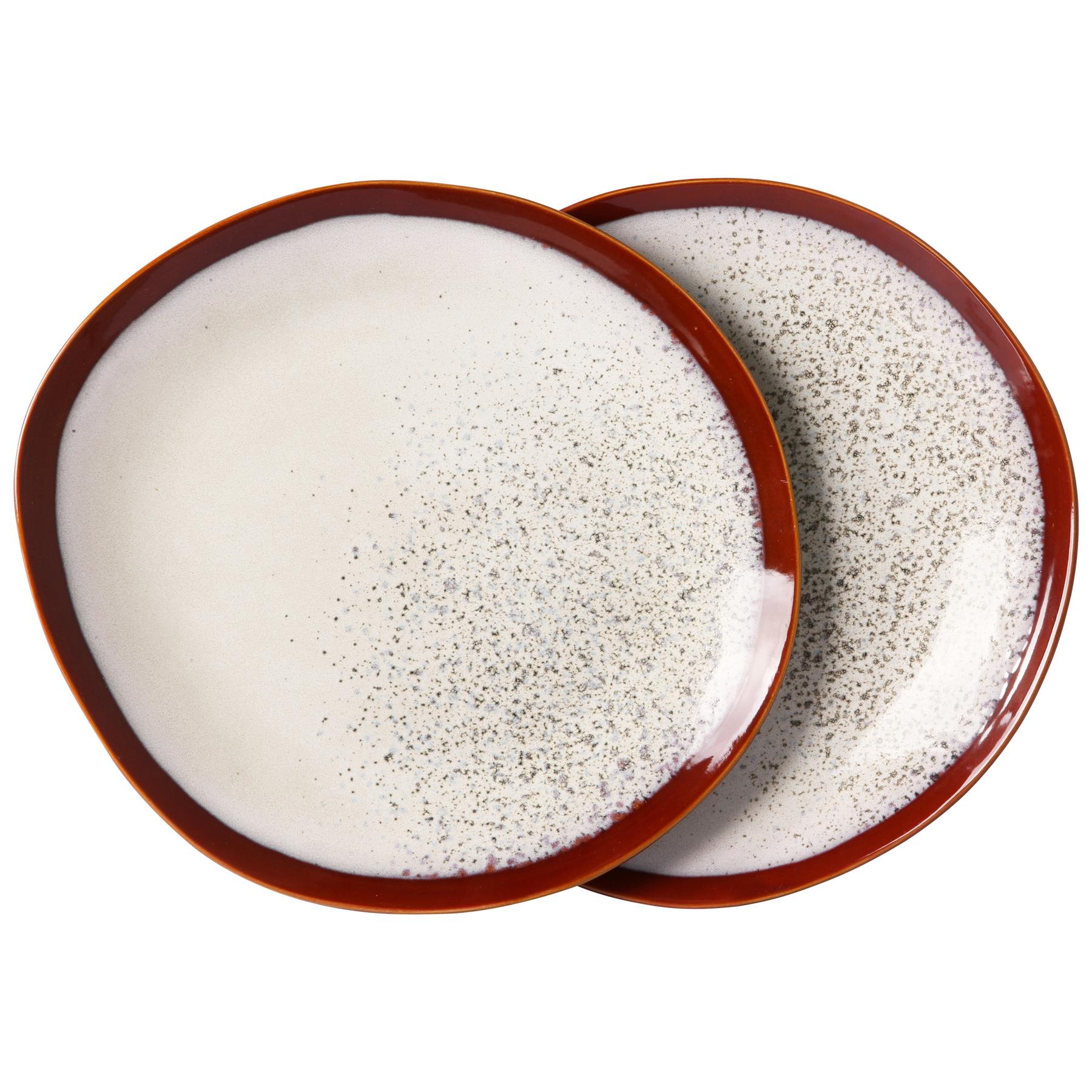HKliving 70's Dinerbord Ø 29 cm - Set van 2 - Frost