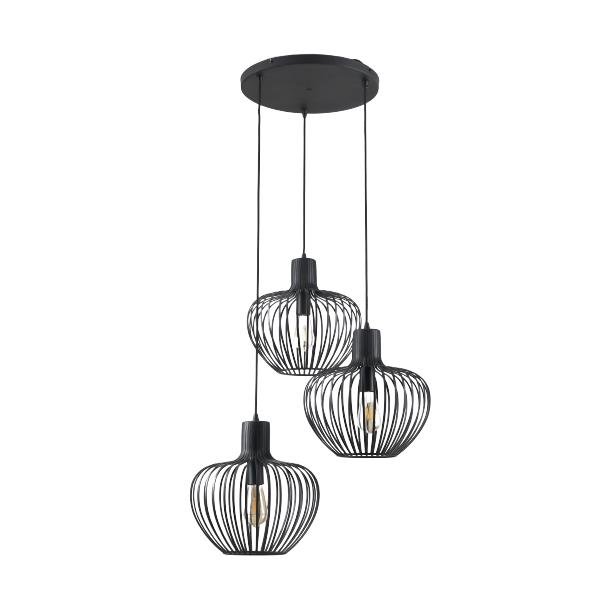 Freelight Hanglamp Arraffone Zwart 3 Lichts