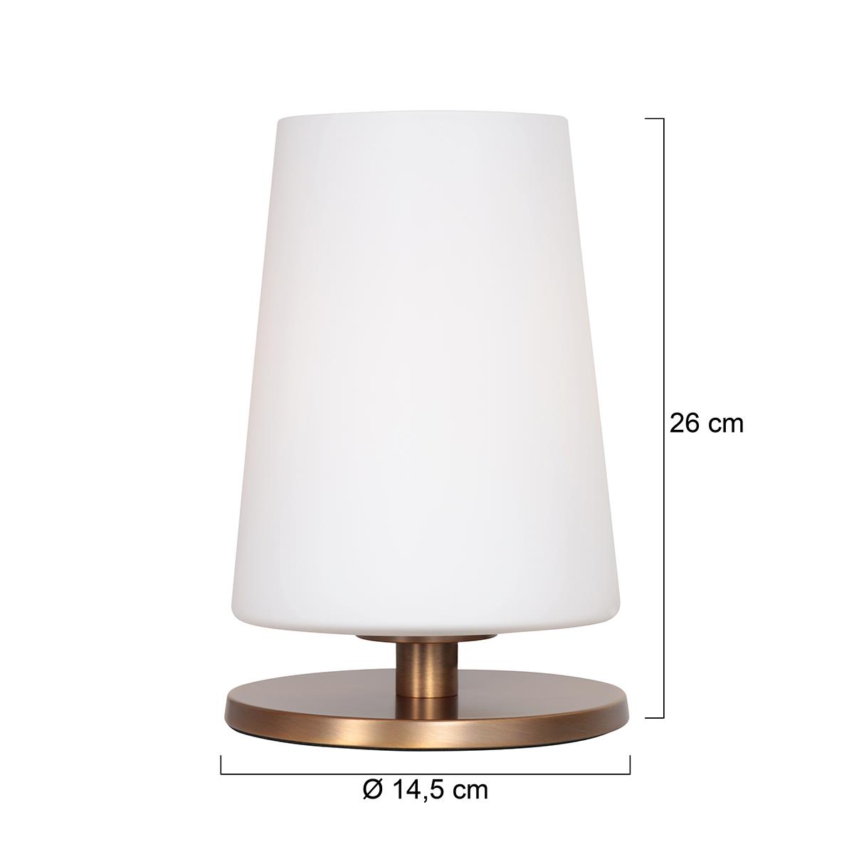 Steinhauer - tafellamp - Ancilla - brons - glas metaal - Ø 15cm - E27 - 3101BR