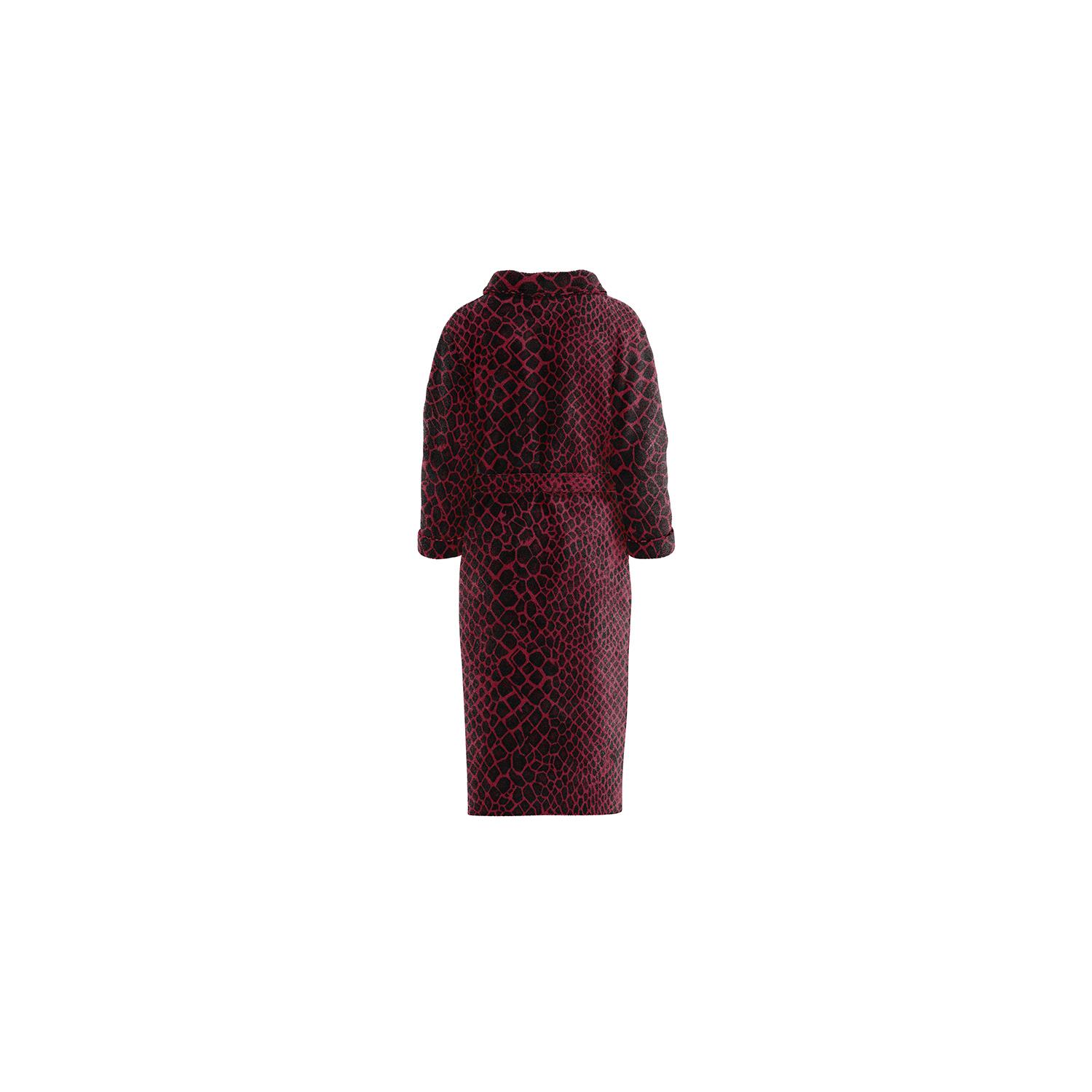 LINNICK Flanel Fleece Badjas Snake - bordeaux|zwart