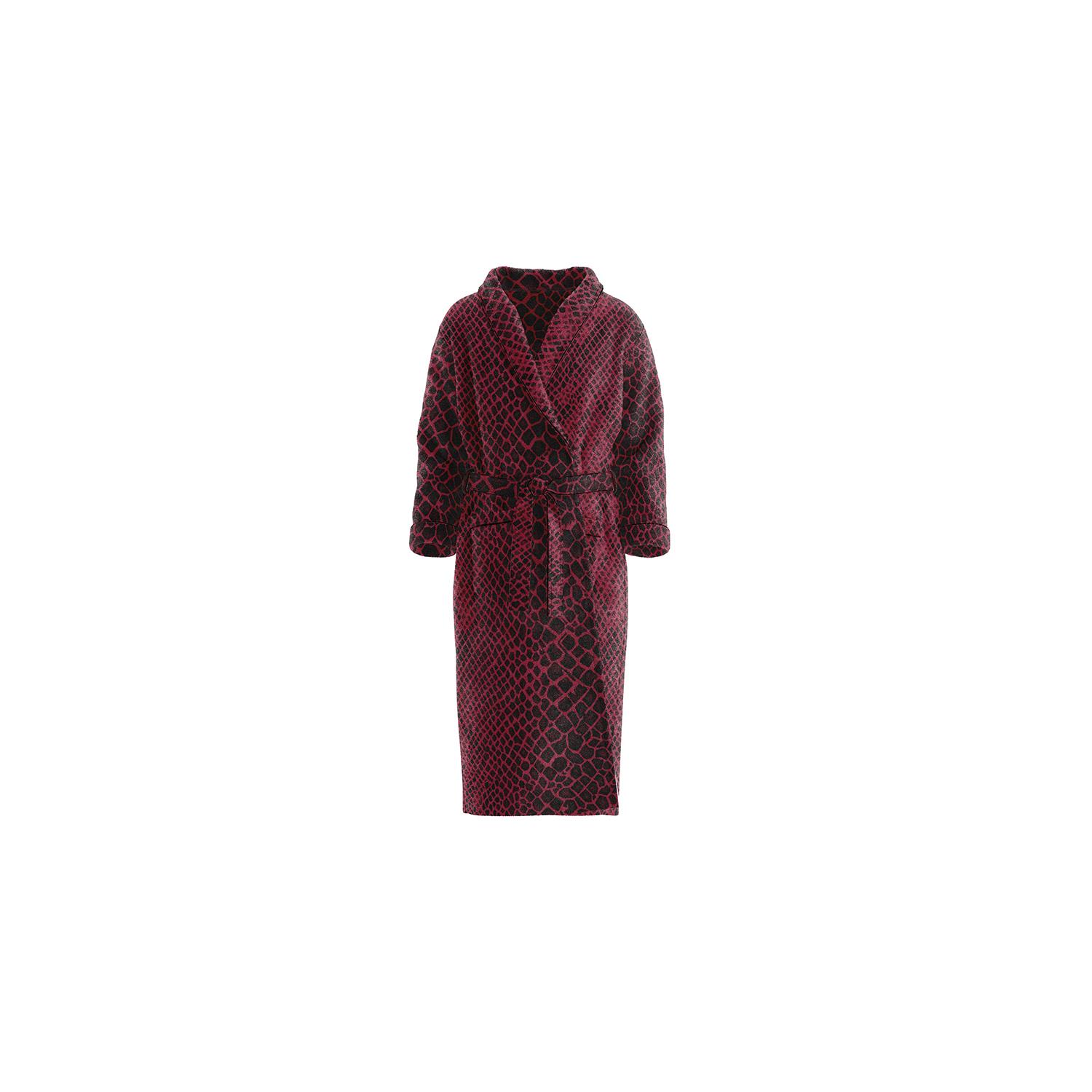 LINNICK Flanel Fleece Badjas Snake - bordeaux|zwart