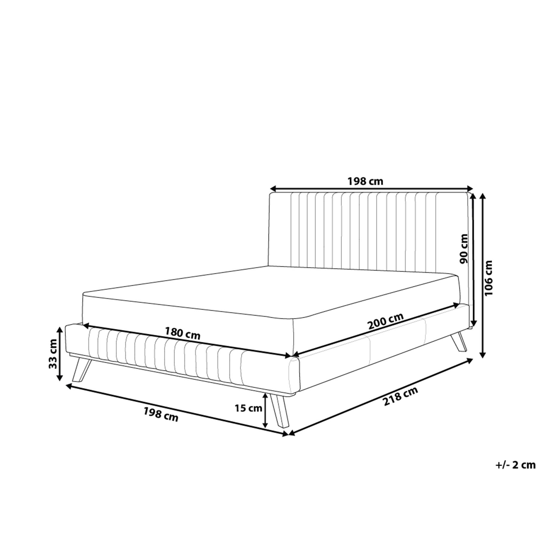 Beliani - TALENCE - Tweepersoonsbed - Beige - 180 x 200 cm - Chenille