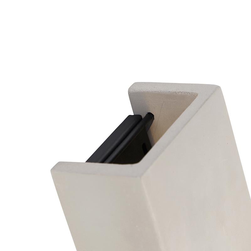 QAZQA Industriële wandlamp grijs beton rechthoek - Meaux