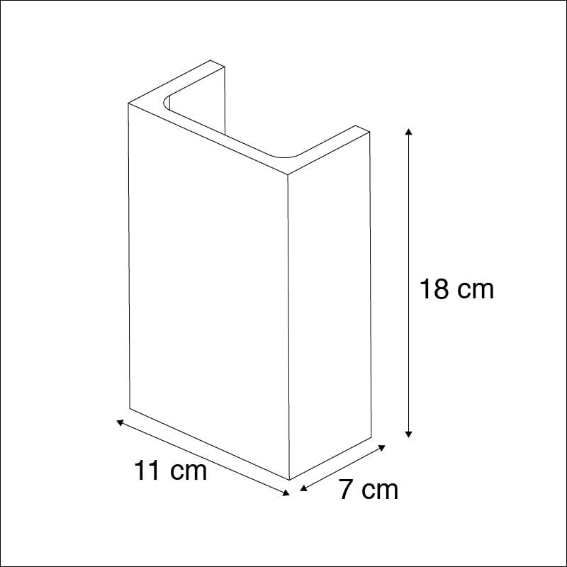 QAZQA Industriële wandlamp grijs beton rechthoek - Meaux