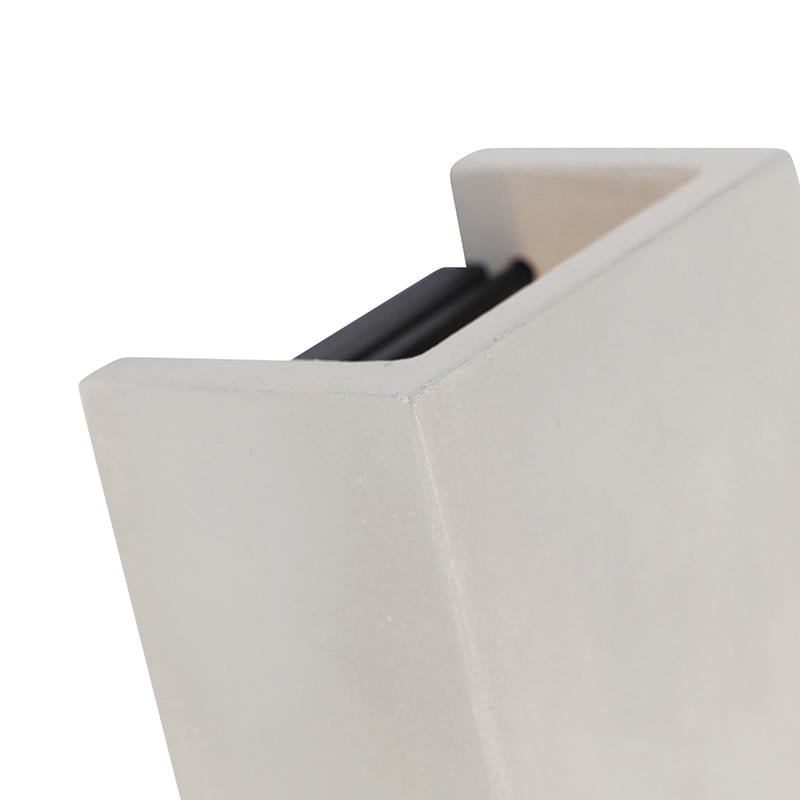 QAZQA Industriële wandlamp grijs beton rechthoek - Meaux