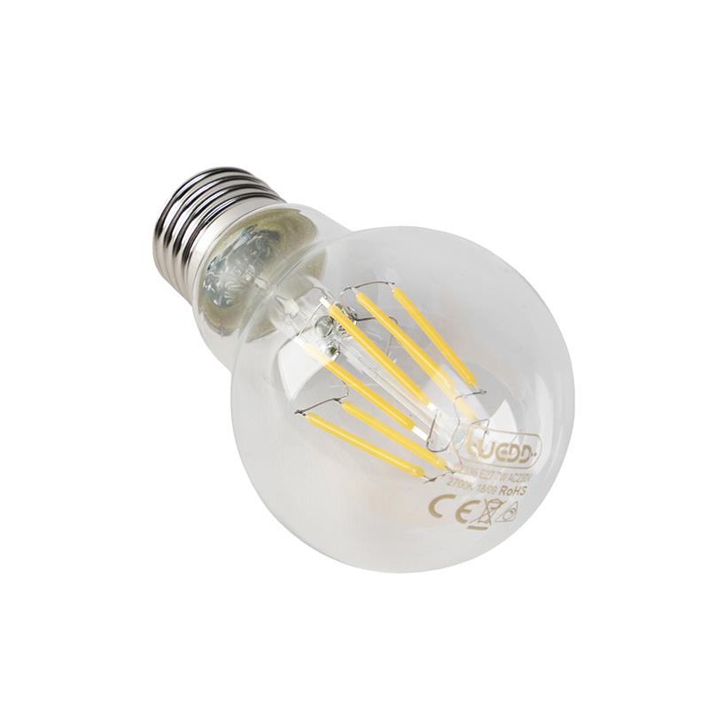 LUEDD Set van 5 dimbare E27 LED lampen helder 7W 806 lm 2700K