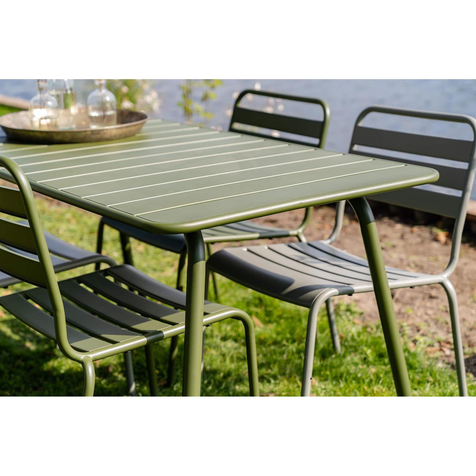 Metalen tuinset Max olijfgroen 150 cm