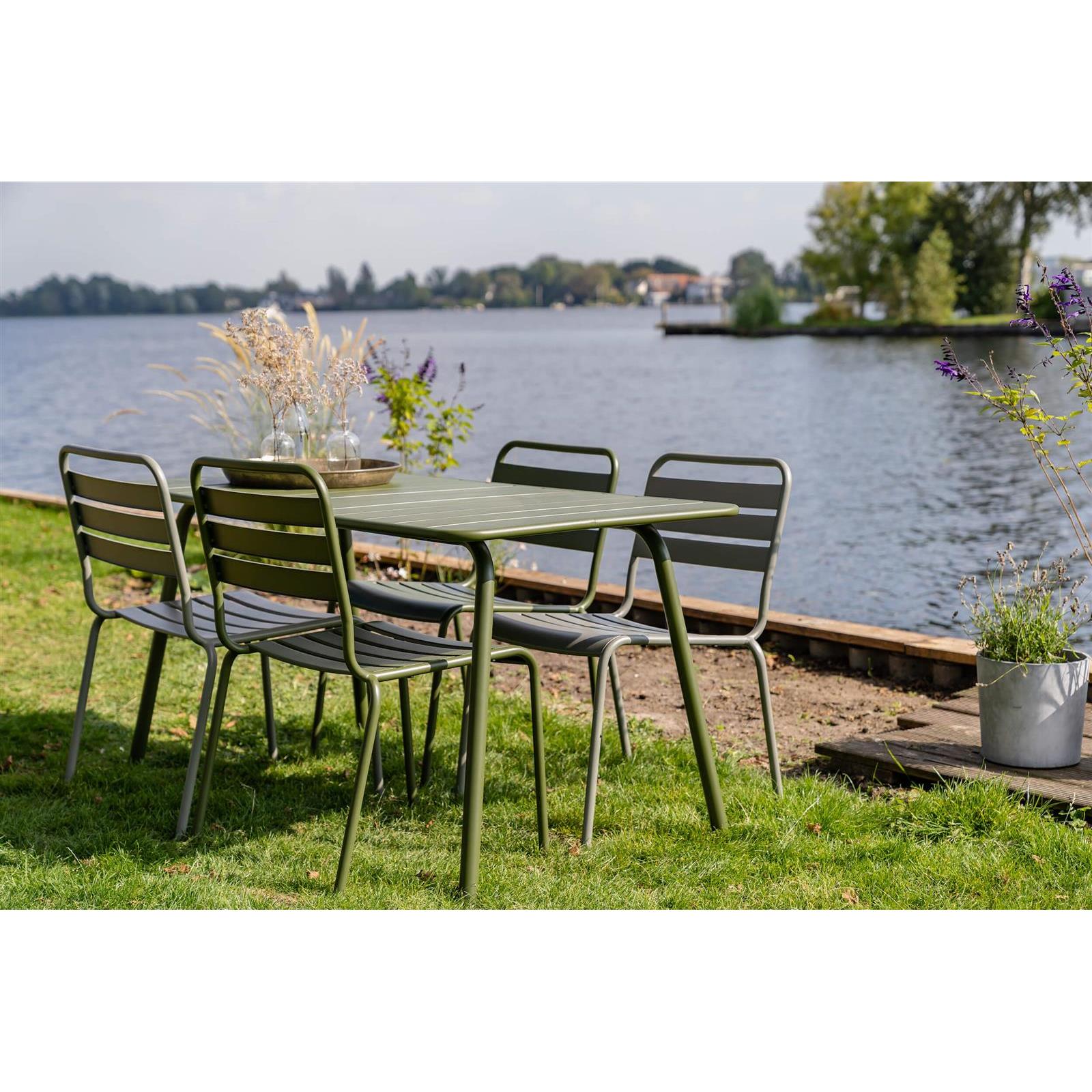 Metalen tuinset Max olijfgroen 150 cm