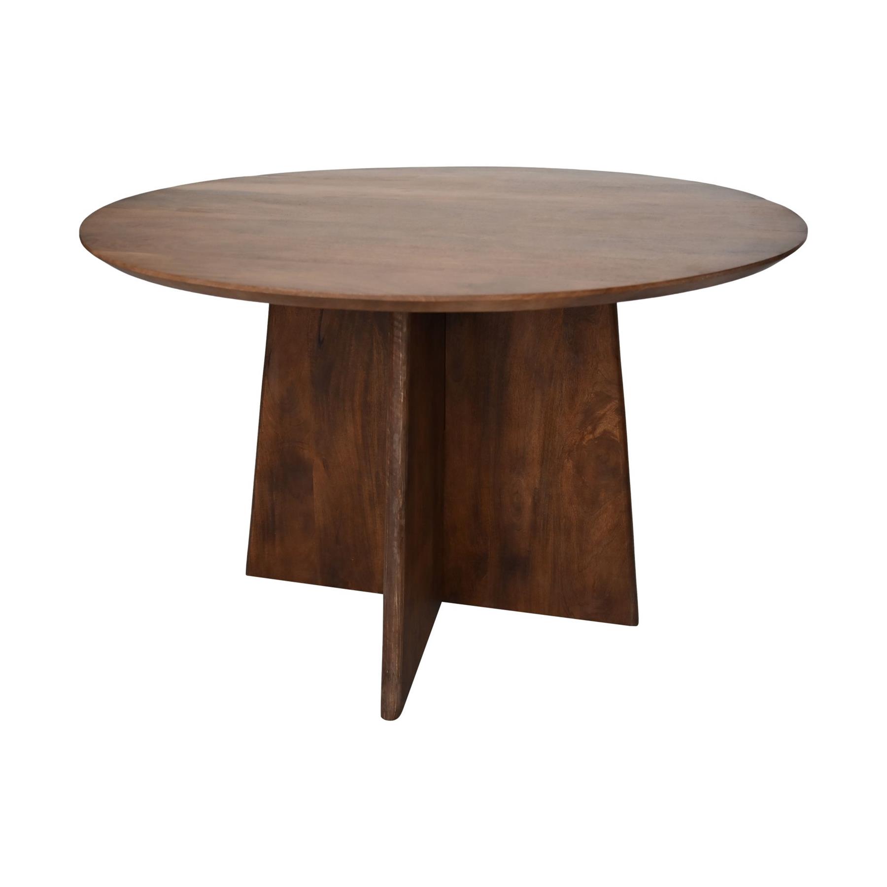 HSM - HSM Collection-Ronde Eettafel Kruispoot-120x120x77-Bruin-Mango