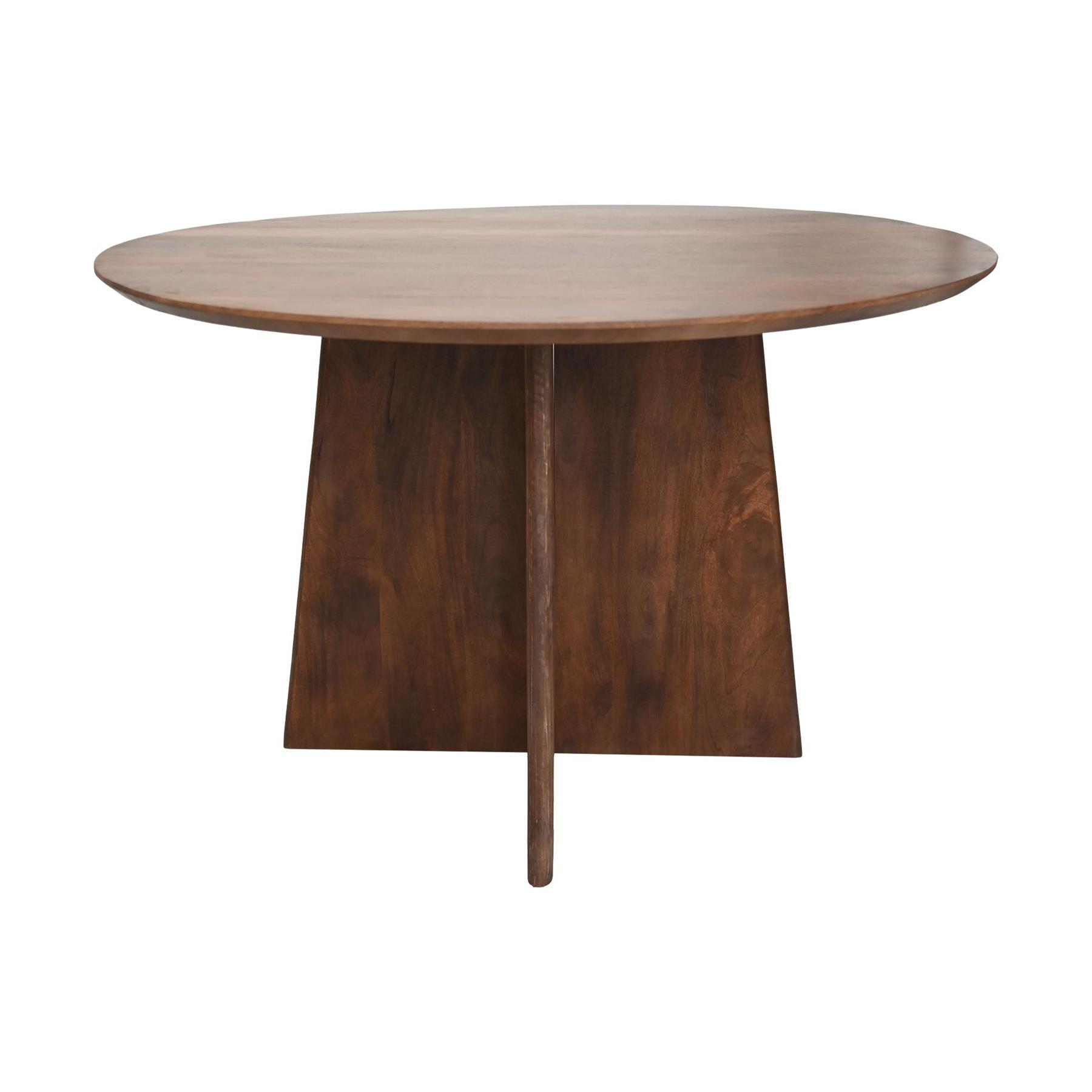HSM - HSM Collection-Ronde Eettafel Kruispoot-120x120x77-Bruin-Mango