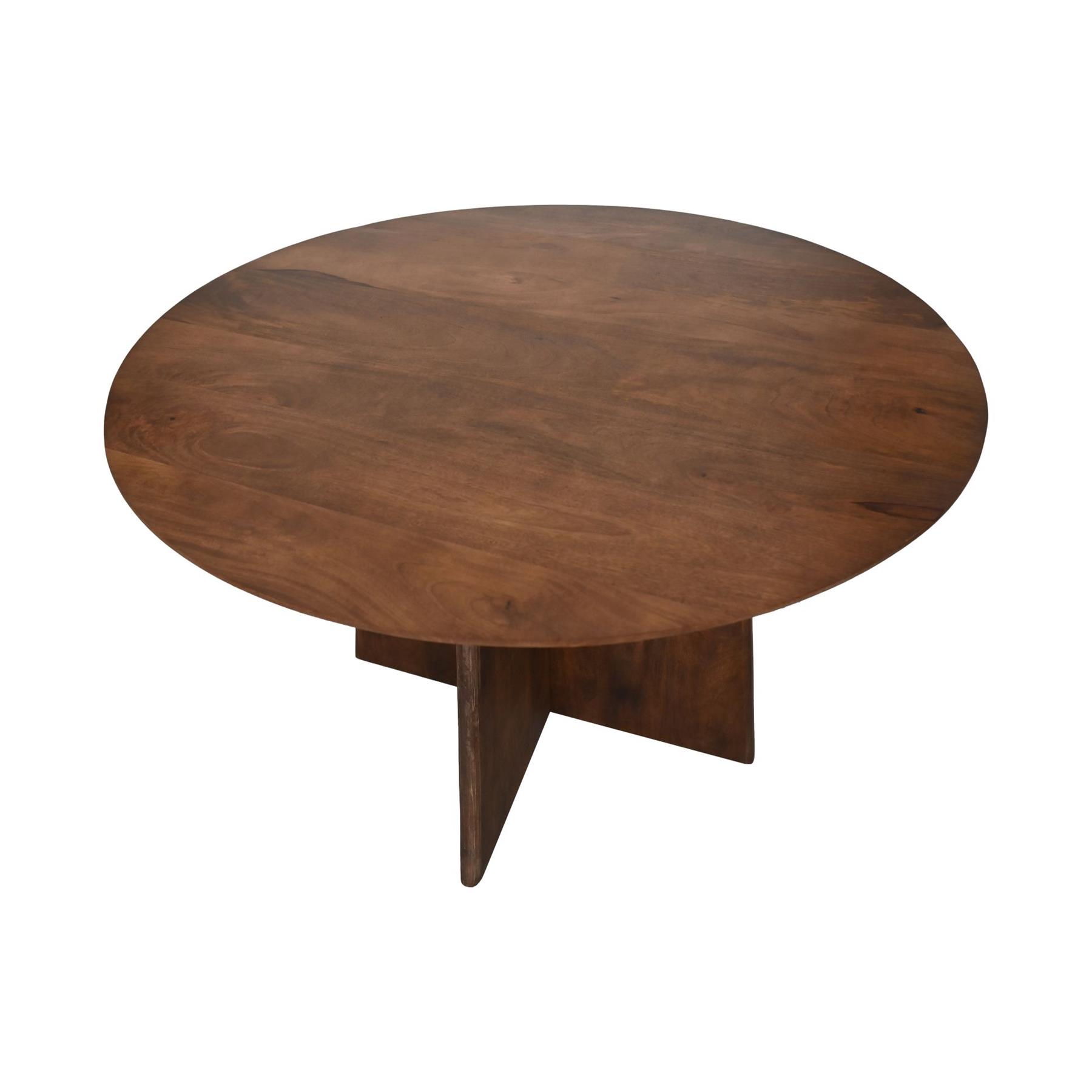HSM - HSM Collection-Ronde Eettafel Kruispoot-120x120x77-Bruin-Mango