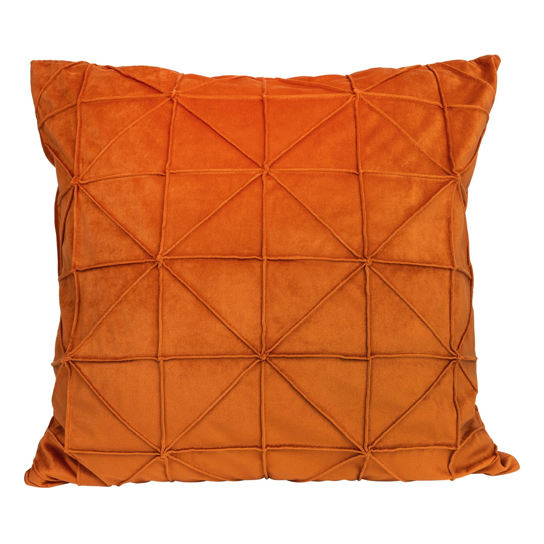 QUVIO Kussenhoes met grafisch patroon - 50 x 50 cm - Fluweel - Oranje