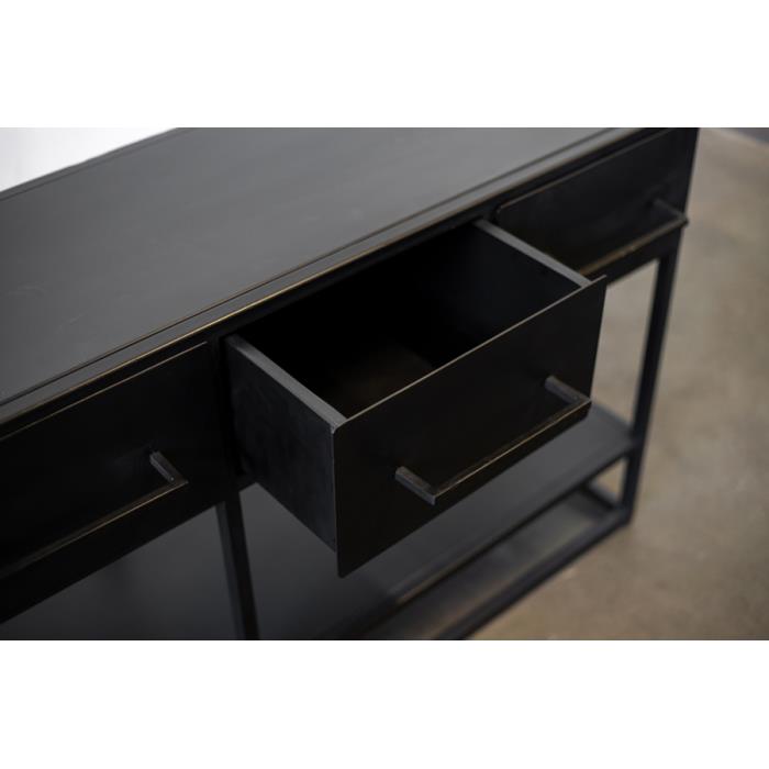 Giga Meubel - Dressoir Zwart Metaal - 140x36x70cm - Dolly