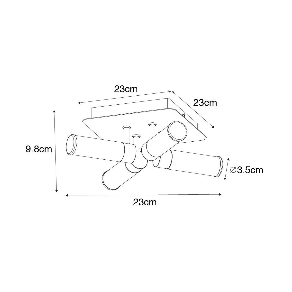 QAZQA Moderne badkamer plafondlamp zwart 4-lichts IP44 - Bath