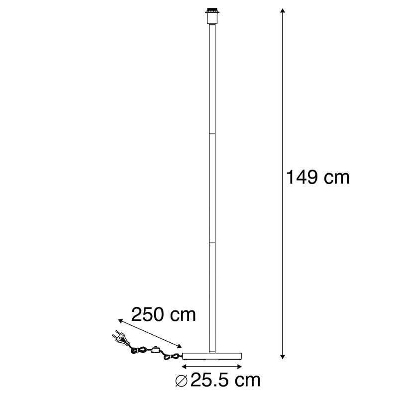 QAZQA Moderne vloerlamp zwart zonder kap 149 cm - Simplo