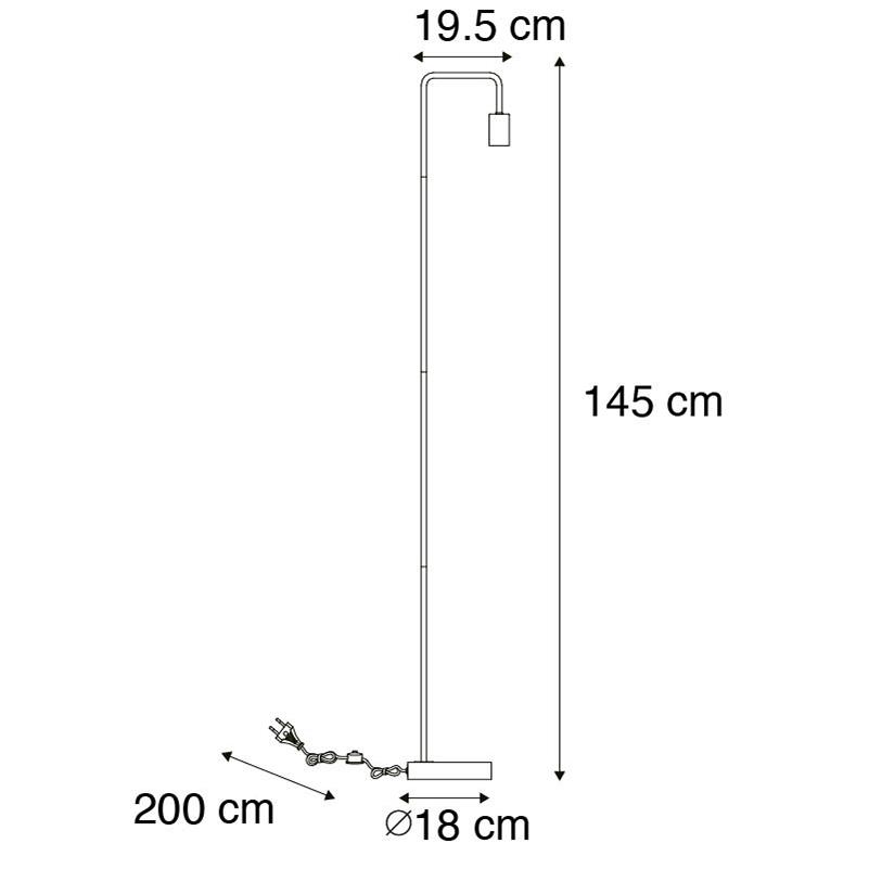 QAZQA Moderne vloerlamp zwart rond 145cm - Facil