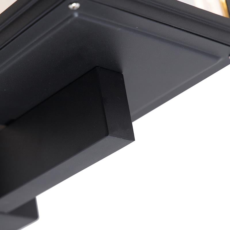 QAZQA Landelijke wandlamp zwart IP44 - Sutton Up