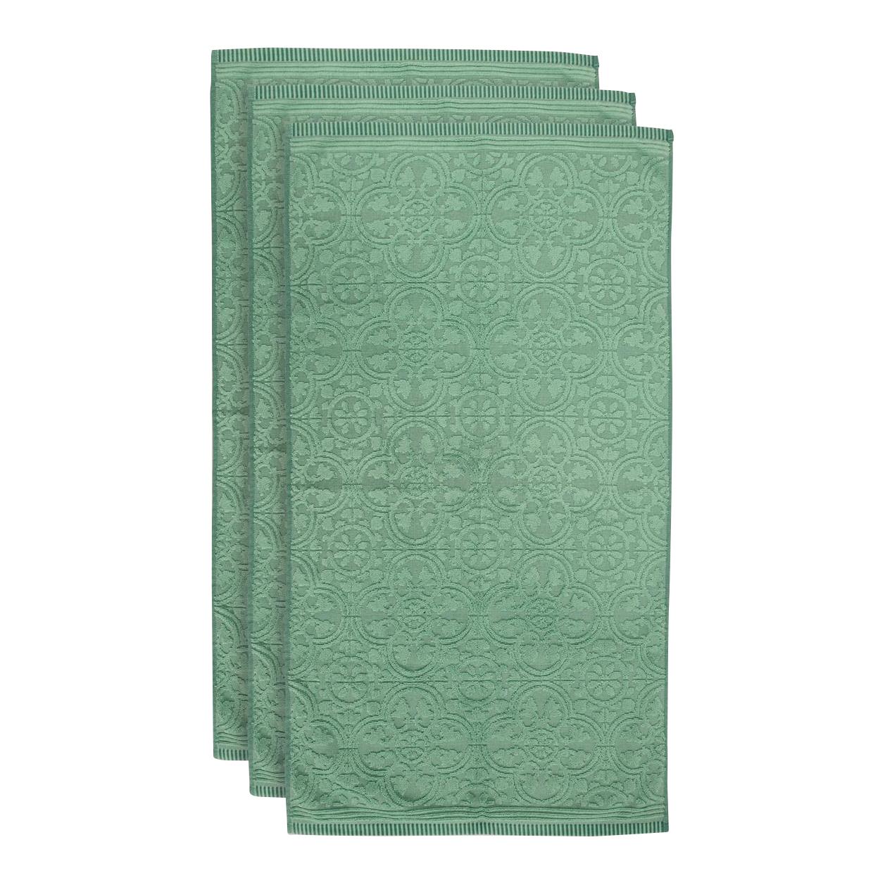 Pip Studio Tile de Pip Handdoek 55 x 100 cm - Set van 3 - Groen