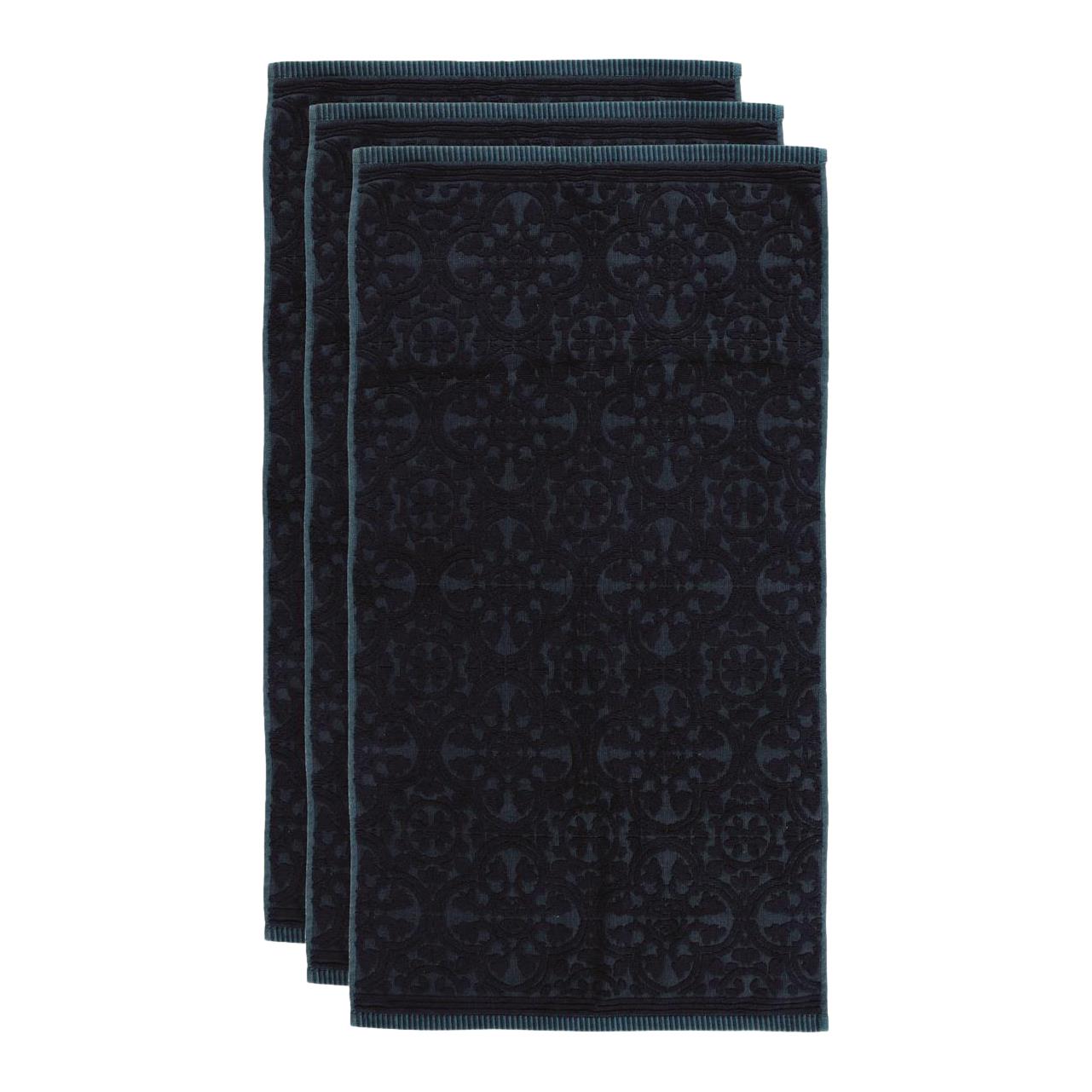 Pip Studio Tile de Pip Handdoek 55 x 100 cm - Set van 3 - Donkerblauw