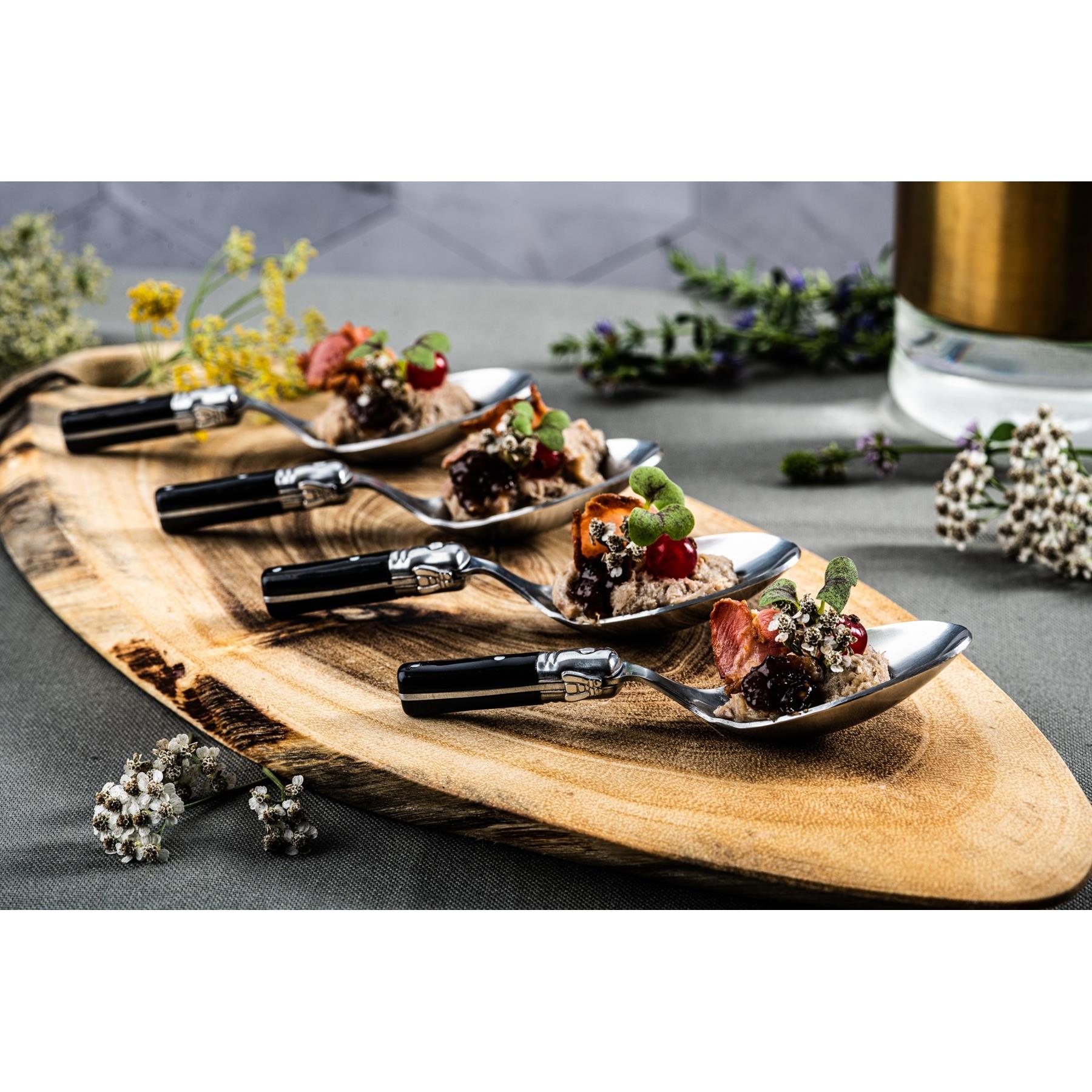 Laguiole Style de Vie Premium Line amuselepels 6-delig, zwart