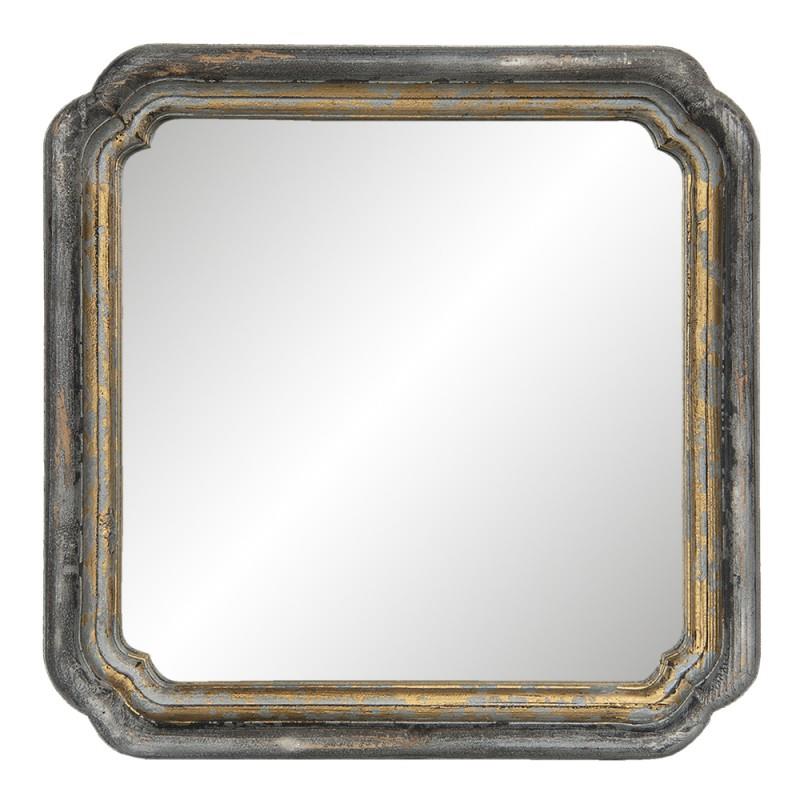 Clayre & Eef Spiegel  44x44 cm Goudkleurig Hout Vierkant Grote Spiegel