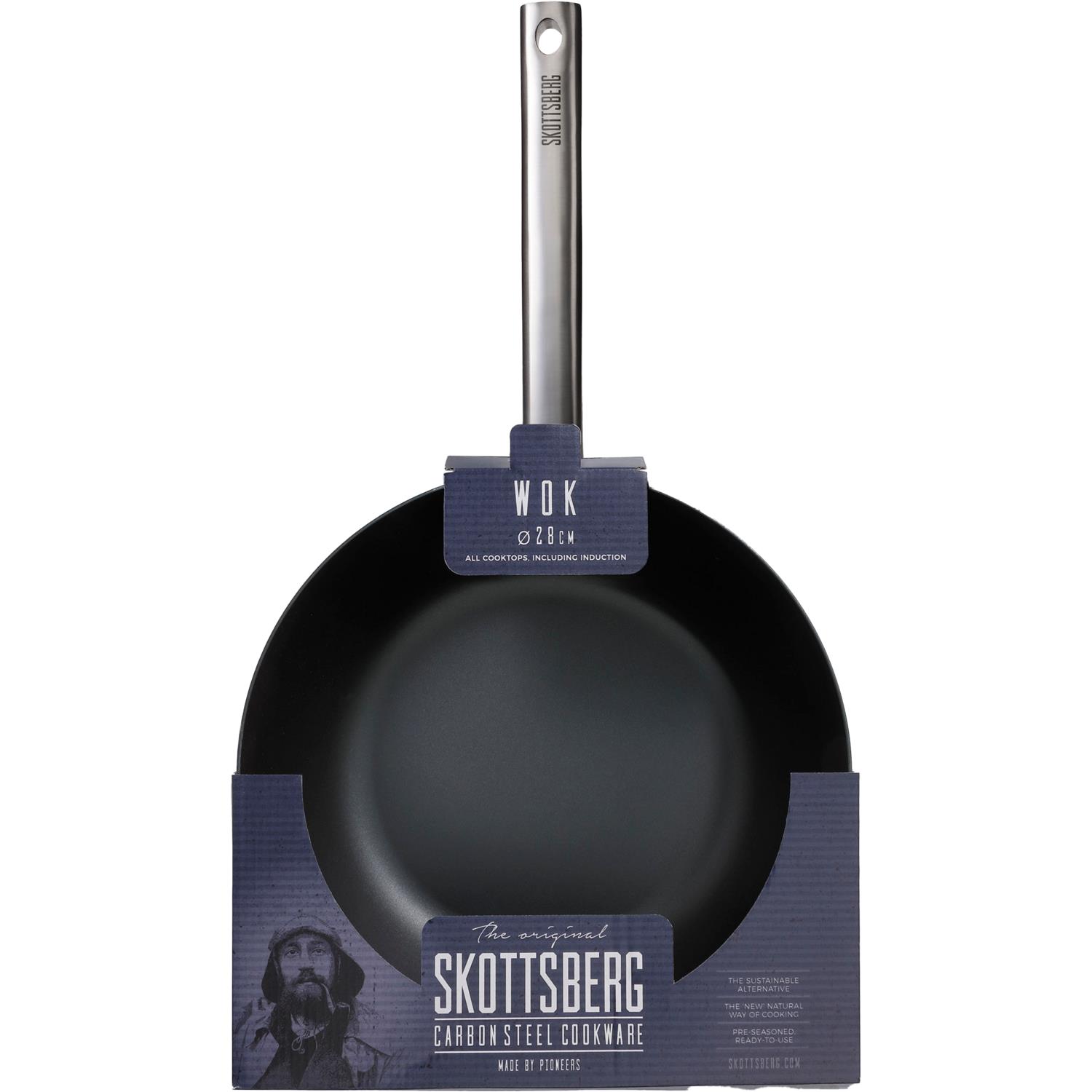 Skottsberg Wokpan Plaatstaal 28 cm Carbon Steel - alle warmtebronnen - Inductie